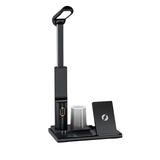 2024 New 3 in 1 Wireless Phone Charger Stand 15W with Foldable LED Desk Lamp and Pen Holder 