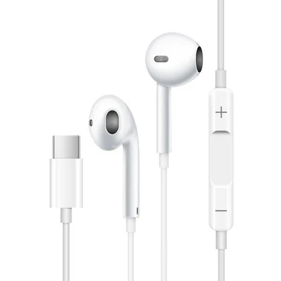 Original Phone 15 Type C Wired Earbuds with Stereo Sound Earpods 