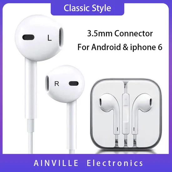High Quality Earphone 3.5mm Plug Connector Earbuds for Andriod Compatible Wired Headset Earpods 