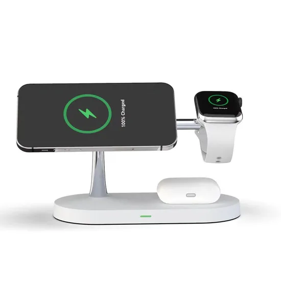 2021 New Wiress Charger 5in1 Magnetic Fast Wireless Charger for iPhone&Samsung with LED Lighting 
