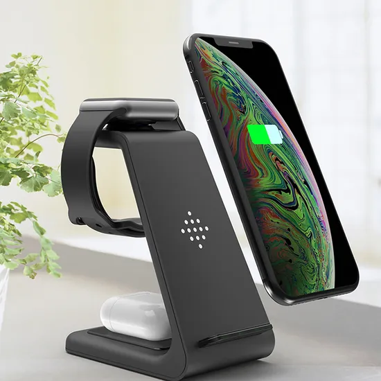 Qi 10W Fast Charge 3 in 1 Wireless Charger T3 Charging Stand Station for iPhone iWatch Airpods PRO 