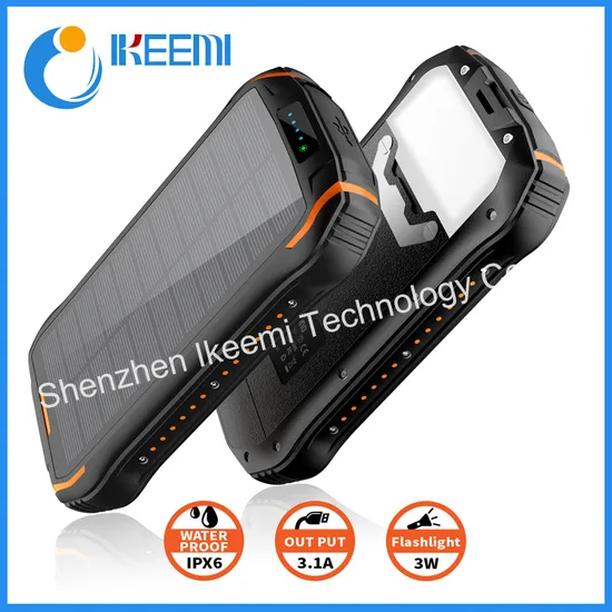 Solar Power Bank 20000mAh Folding Waterproof Qi Wireless Solar Charger with LED Light for Phones 