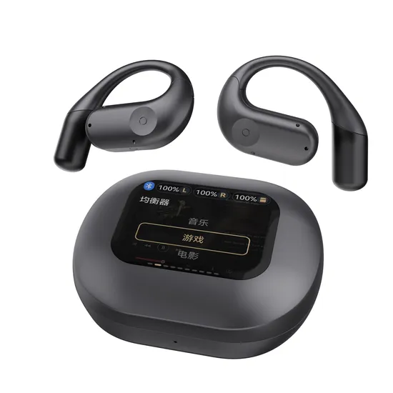 Wholesale Wireless Bluetooth 5.4 Earphone Clip Ear Intelligent Color Screen Earbuds 